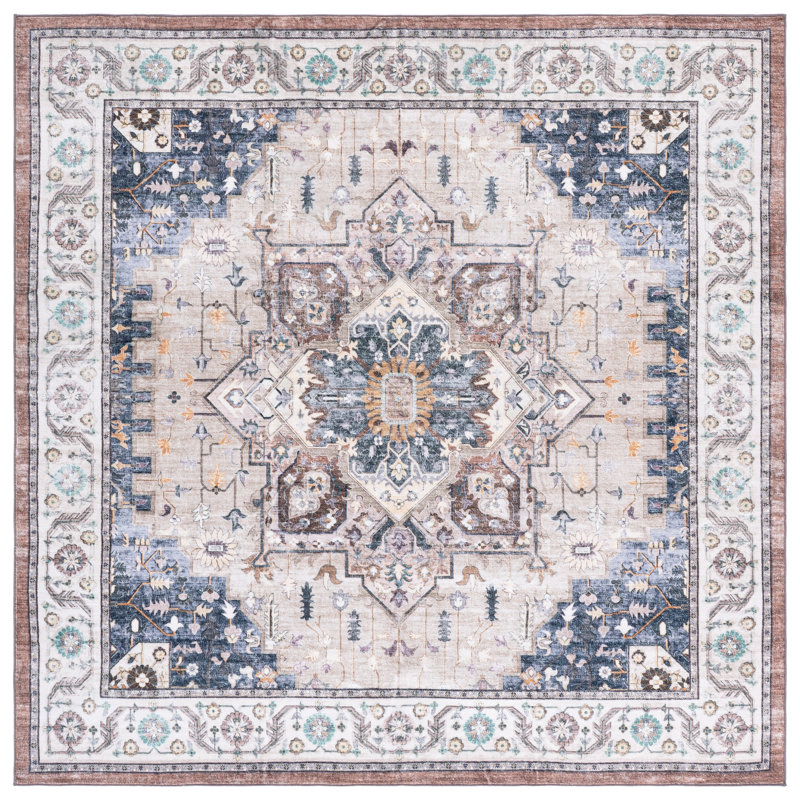 Arizona Performance Machine Washable Oriental Indoor Rug, Square 6'