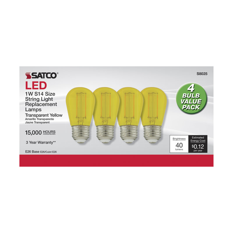 1 Watt Yellow LED Bulb