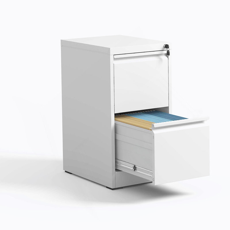 Metal Vertical File Cabinet With Lock Office Home Steel Vertical File Cabinet  A4 Legal/Letter, White