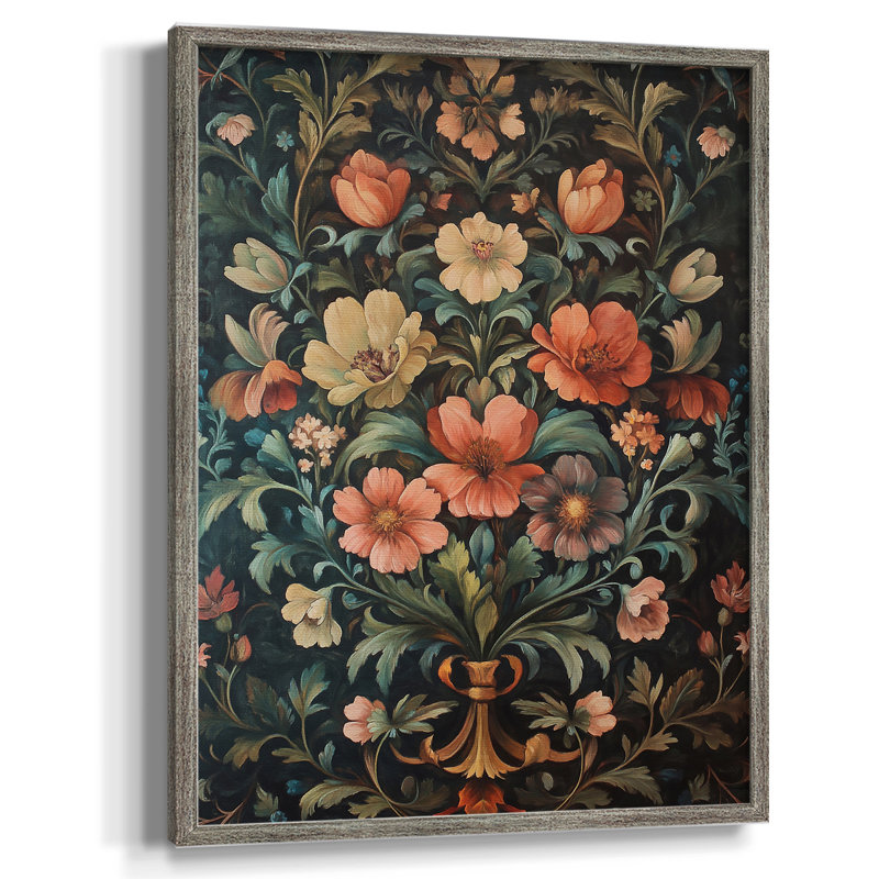 Imprimé encadré en bois massif de la série X de William Morris, H 11 po x l 9 po