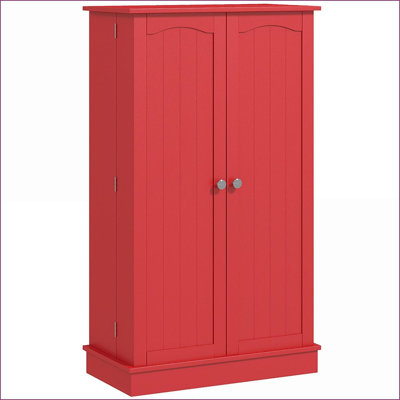 Kitchen Pantry Storage Cabinet | Red Freestanding Cabinet with 5-Tier/12 Door Shelves, Adjustable Shelves | 23.6”W x 11.8”D x 40.9”H | MDF