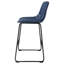 Chaise de comptoir rembourrée en similicuir bleu Torince (ensemble de 2) avec siège baquet confortable et design moderne
