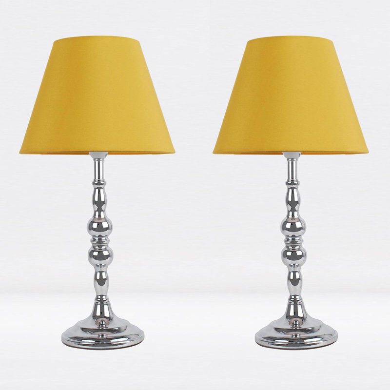 Lasley Metal Table Lamp, Polished Chrome, Ochre