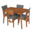 Ensemble de table de salle à manger Farmhouse pour 4, table de cuisine en bois et 4 chaises rembourrées avec structure en bois d'hévéa robuste, siège rembourré, dossier incurvé, ensemble de salle à manger peu encombrant pour la salle à manger-996743206