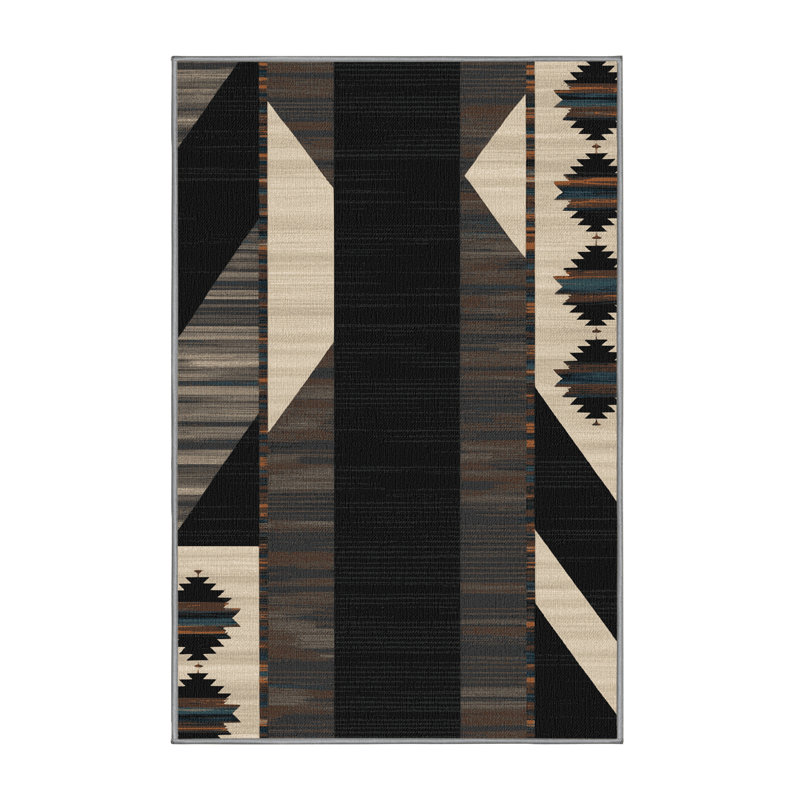 Washable Mountain Shadow Southwestern Area Rug, Rectangle 8' x 12'