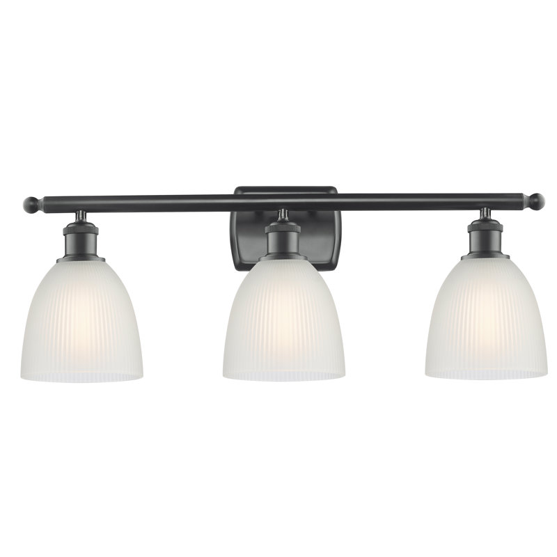 Asdsit 3 - Light Dimmable Vanity Light, 6 Watt Vinage LED Bulb, White, Matte Black
