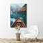 "Peaceful Boat On Alpine Lake Mountain Reflections And Clear Waters Photographie Nature Landscape" sur toile-99543677