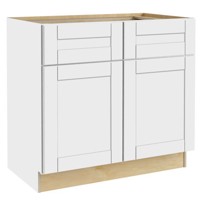 Gallery Cabinetry Gallery Now 36 W x 24 D x 34.5 H Ready-to-Assemble MDF Shaker Sink Base Cabinet in White