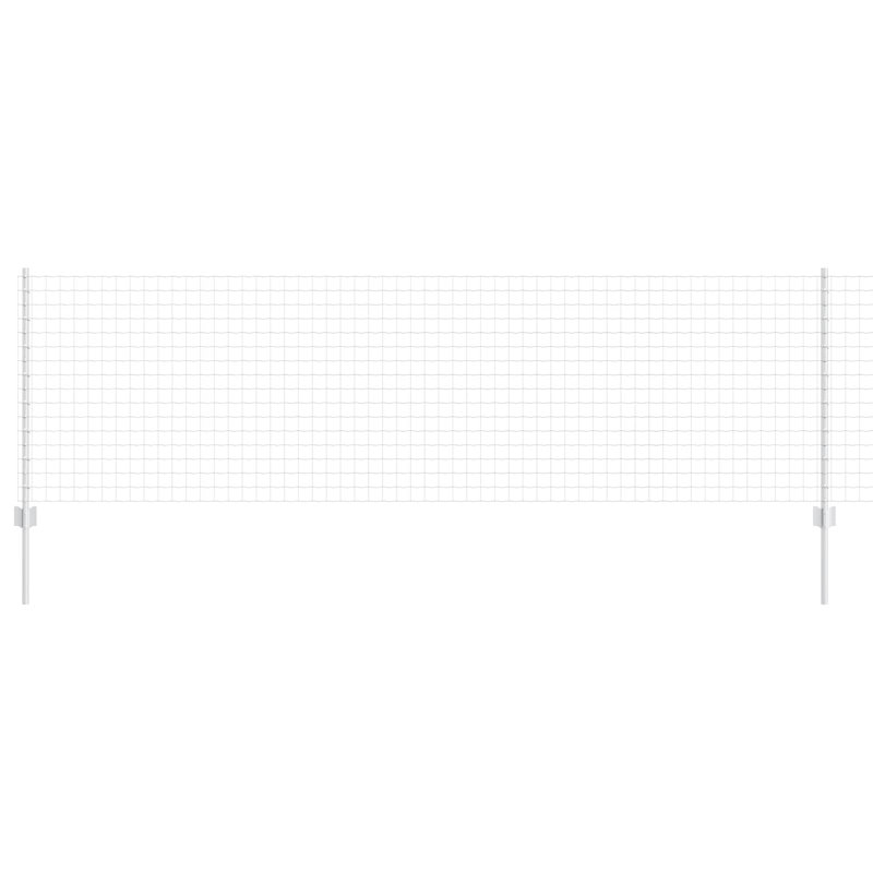 Vidaxl Fence With Posts Steel, 80cm H x 1000cm W x 2.7cm D, Silver