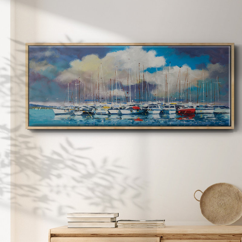Abstract Port- Framed Canvas, 20" H x 50" W