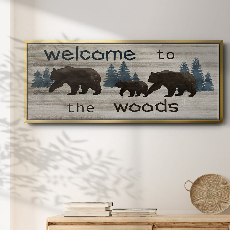 Bears Welcome- Framed Canvas, 24" H x 60" W