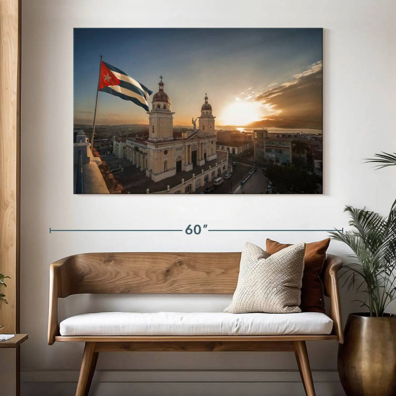 Cathédrale cubaine de Kavia au coucher du soleil, H 34 po x l 51 po