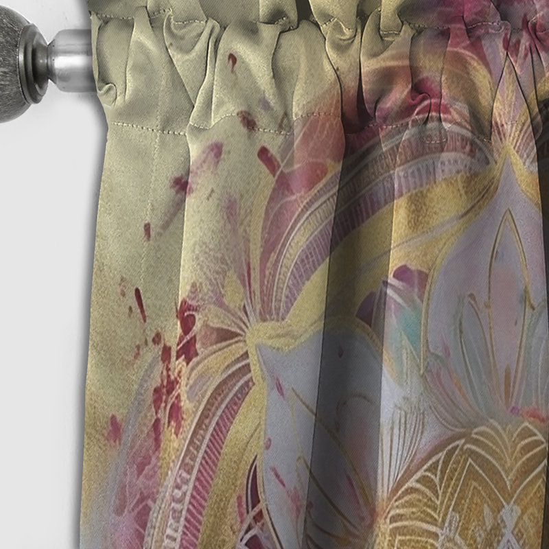 Rideau géométrique occultant en velours Mandala II - Boho Mandala, L 52 po x L 95 po