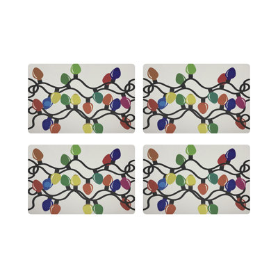Xmas Vegan Leather Rectangle Placemats