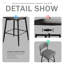 Ensemble de chaises de bar rotatives à 360 ° avec coussins en cuir et supports en fer pour un confort et un style variés-1368878828