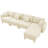 4 Sectional In Boucle Fabric With Convertible L Shape, Shell-Shaped , Removable , And Self Wrapped Legs, Beige For A Stylish Look Distinctive Cylindrical Comfortable Seating-8814966