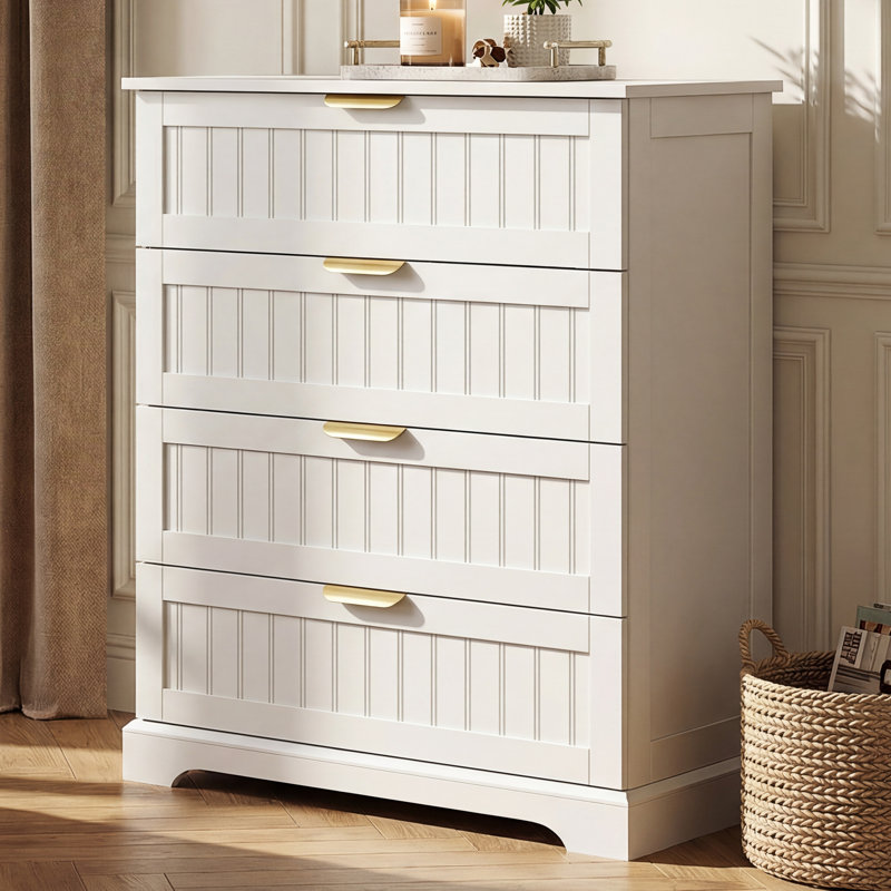 Commode moderne 4 tiroirs H 36,61 "avec poignée en métal