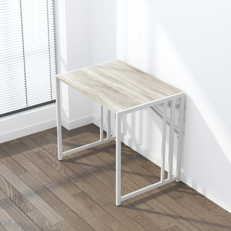 Metal Base Computer Desk, Beige/White