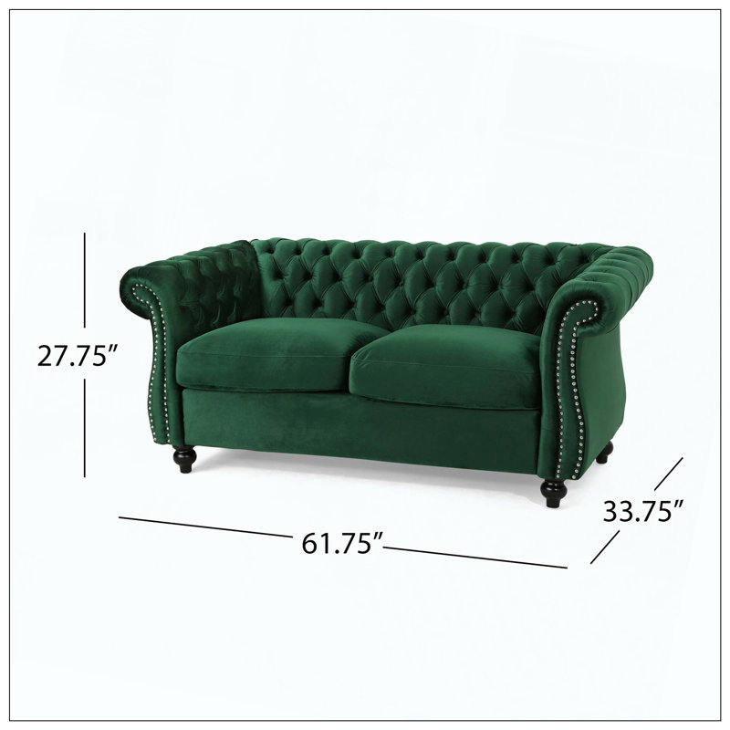Canapé-lit moderne avec causeuse pour salon, chambre à coucher avec coussins confortables et structure robuste, Émeraude
