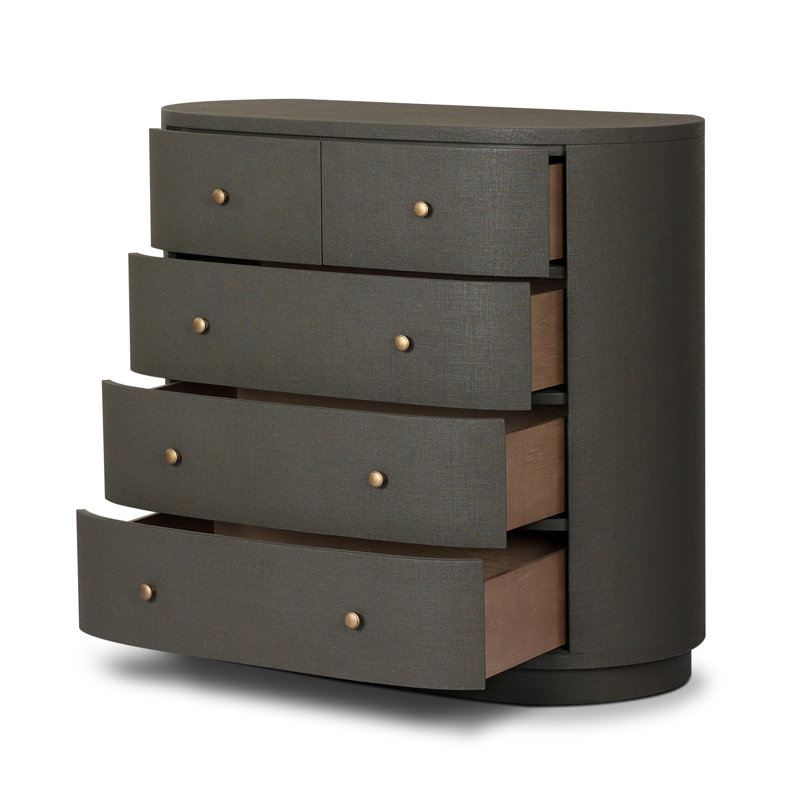 Console Mandola Eliana Blake, Lin laqué vert foncé
