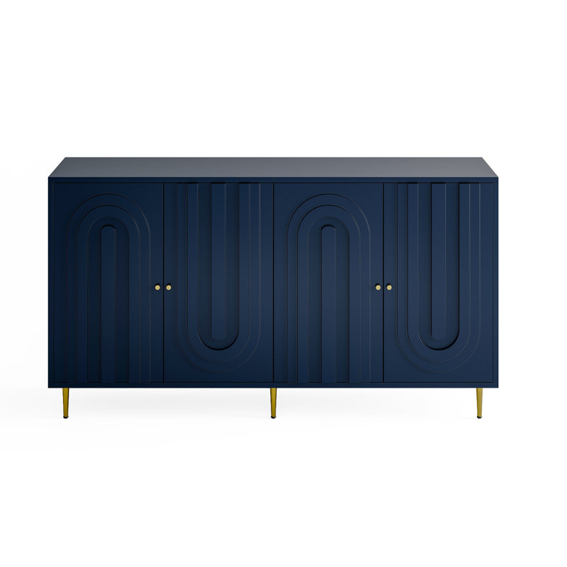 Armoire de rangement Buffet Modern, 33.49" H x 59.87" W x 15.78" D, Blue