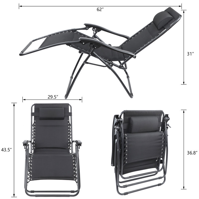 Fauteuil inclinable / pliable Kantzer, Noir