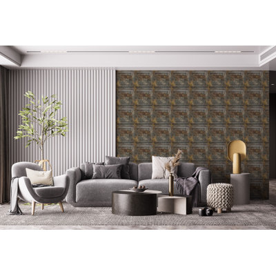 Carreau de plafond en PVC 2 pi x 2 pi Falkirk Perth en gris / brun clair