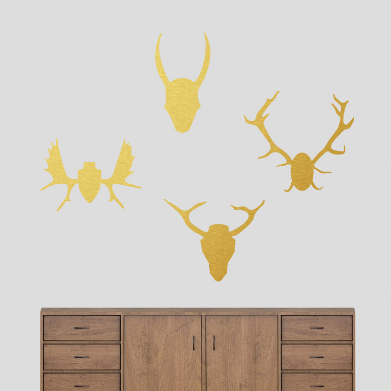 Décalcomanie murale antlers montage Petrucci, Or