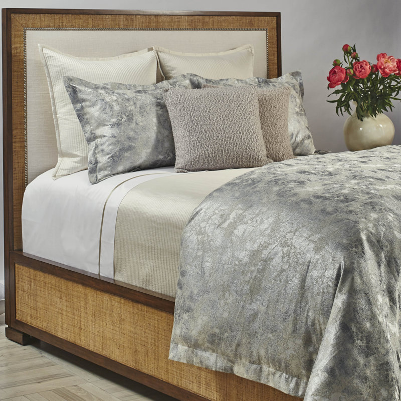 Ensemble de housse de couette 3 pièces Terrazzo Silver, Housse de couette grand et 2 taies décoratives
