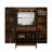 American Heritage Bristol Wine and Spirit Solid Wood Bar Cabinet - Wine Bottle & Glass Storage, Shelves, Drawers & Interior Lighting, Bronze Hardware, Rustic Brown Harvest Finish