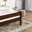 Lit simple avec tête et pied de lit, brun clair-846695520