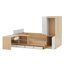 Lit plateforme avec tiroirs, tablettes, bureau et garde-robe-486895015