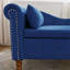 Chaise longue d'intérieur en velours pour chambre à coucher avec rangement et coussin