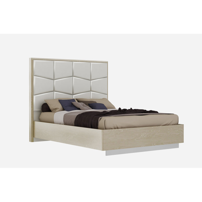Kersh Vegan Leather Platform Bed, Queen