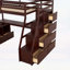 Lit mezzanine simple avec 7 tiroirs, 2 tablettes et bureau - Fabrication en bois de pin robuste et conception unique pour une utilisation multifonctionnelle-133491199