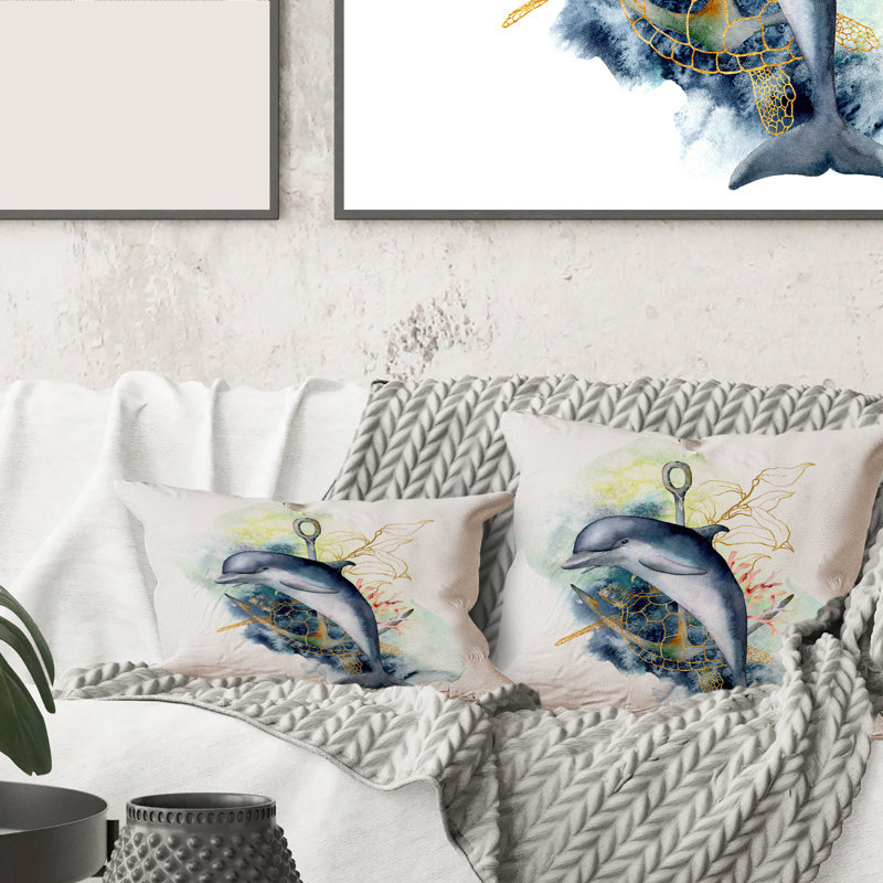 Animal Print Throw Pillow, Blue