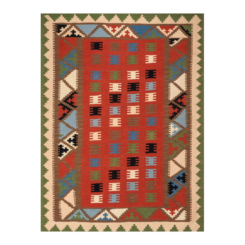 Tapis tissé multicolore lavable à la machine