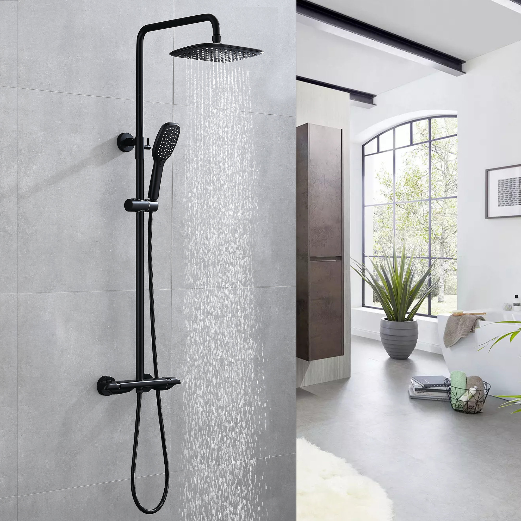 Handheld Shower Kit with Glide Bar for Freedom Showers, height adjustable