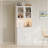 LED Coffee Bar Cabinet with Storage and Glass Holder