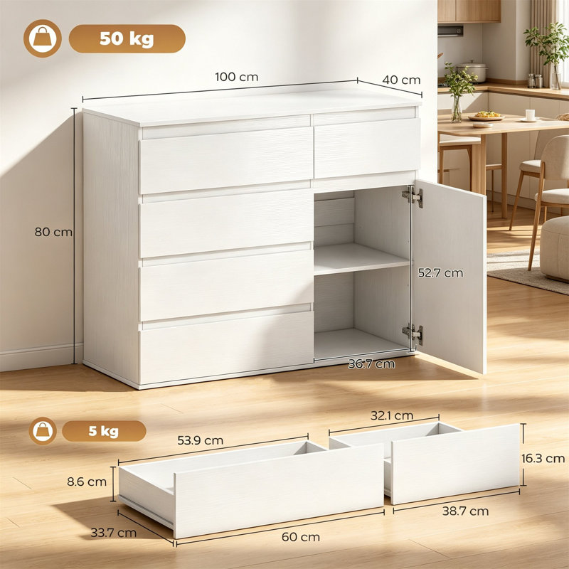 100 cm W Sideboard, White