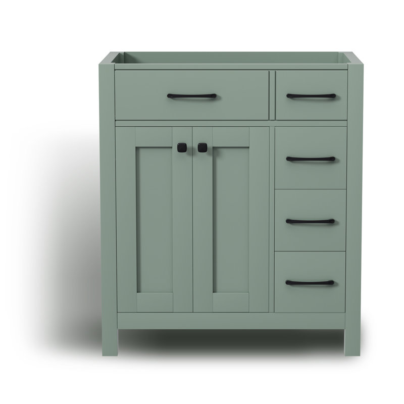Base de meuble-lavabo simple autoportant 30 po seulement, lavabo non inclus, Noir, Vert
