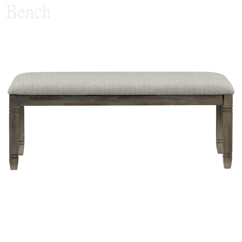 Rockdale Polyester Upholstered Bench, Gray, Gray