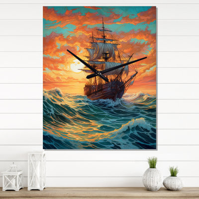 Jaisey - Modern Landscape Beach Wall Clock Oversized
