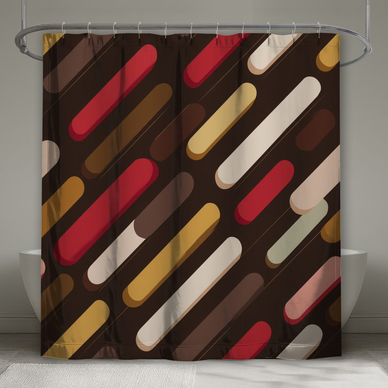 Rideau de douche Diagonal Stripes, L 70 po x H 93 po