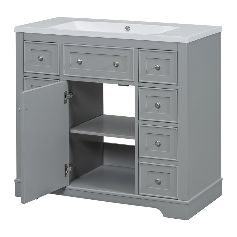 Meuble-lavabo 36 po avec lavabo, Gris