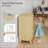 HOMCOM Fluted Dresser For Bedroom With 4 Drawers, Chest Of Drawers With Gold Finger Pulls And 4 Wood Legs, Natural Wood