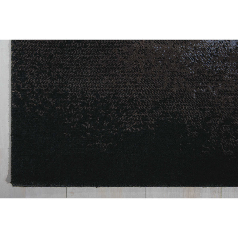 Tapis noir moderne Cannes, Rond 8 pi