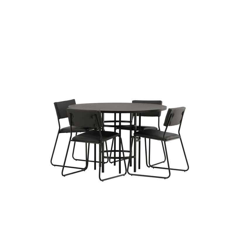 Ashalyn 4 - Person Dining Set, Black