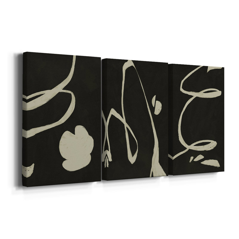 Neutral Spring I  -Custom Wrapped Gallery Canvas - 3 Pieces, 12" H x 24" W