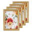 Ensemble de 4 cadres en résine dorée ornée de perles en verre transparent HD 5 po x 7 po-131306874
